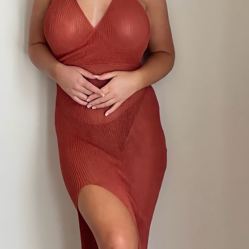 Rust Orange Sleeveless Dress